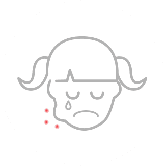 歯が痛い女の子のイラスト